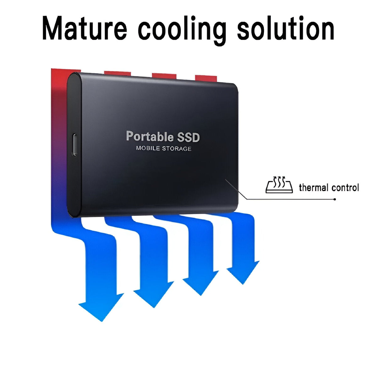 Tragbare Solid State Drive mit universellem Portanschluss und mobilen Adaptern