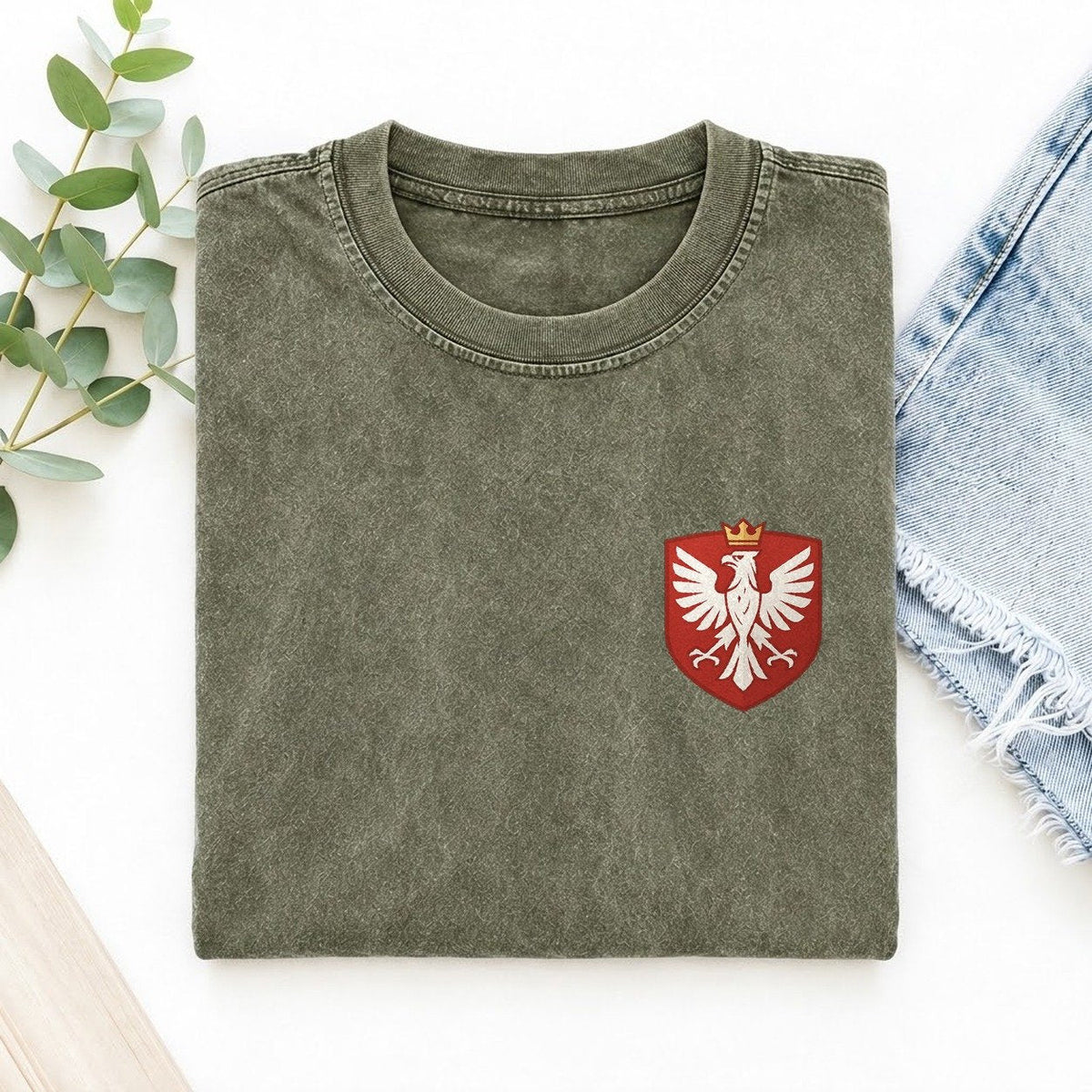 Polen Weißer Adler Left Chest Vintage T-Shirt