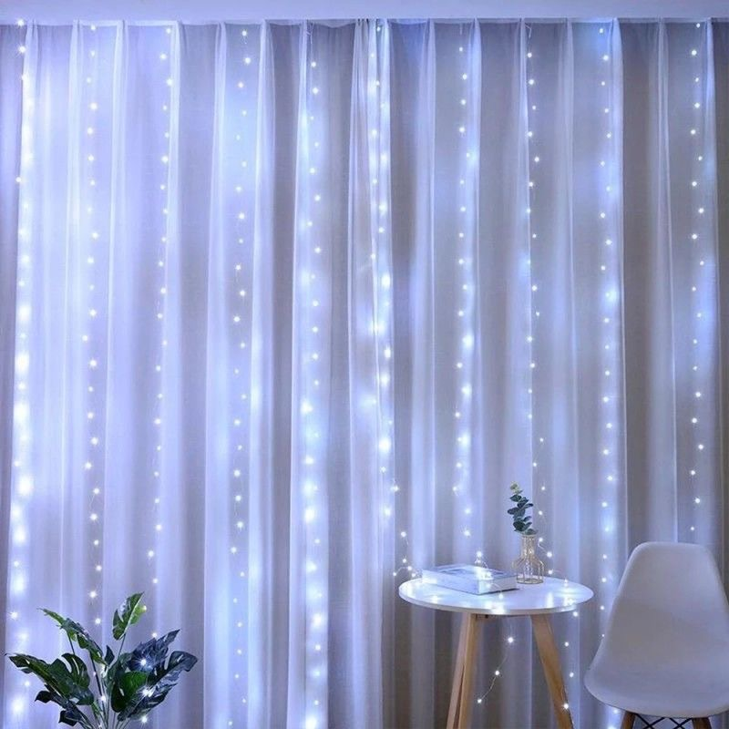 Einfach zu installierende gemütliche LED-Lichterketten-Vorhanglichter
