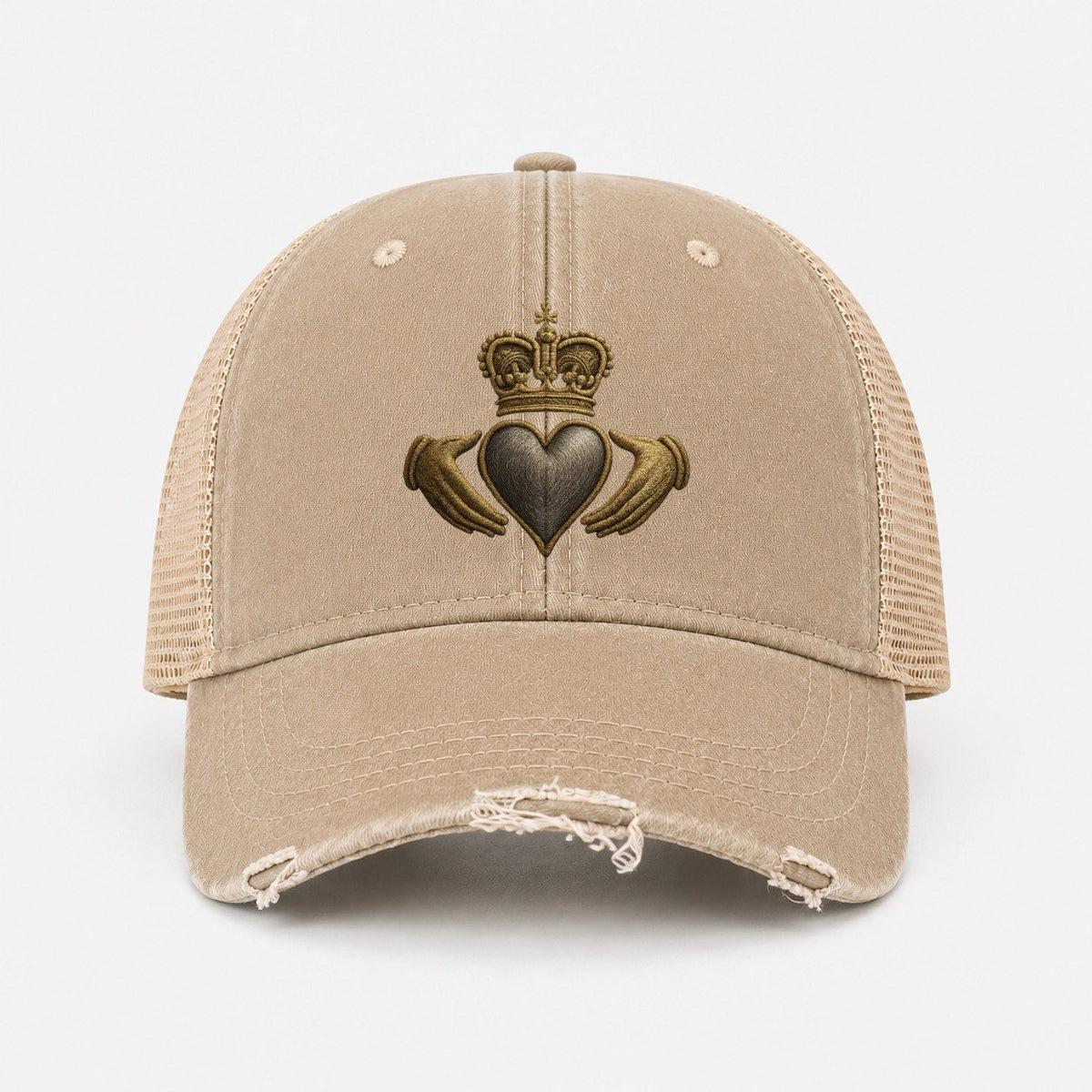 Claddagh Symbol Gewaschene Trucker-Mütze