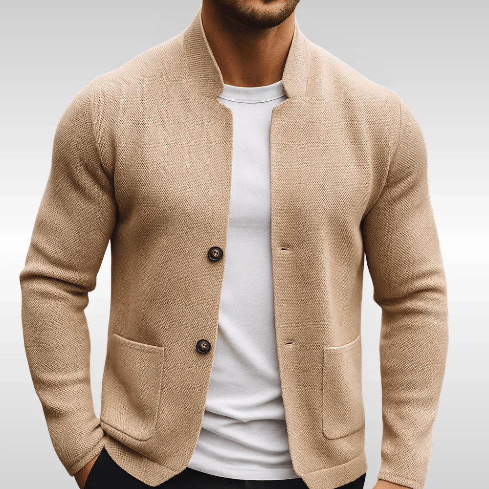 Frederick | Klassischer strukturierter Cardigan mit Taschen