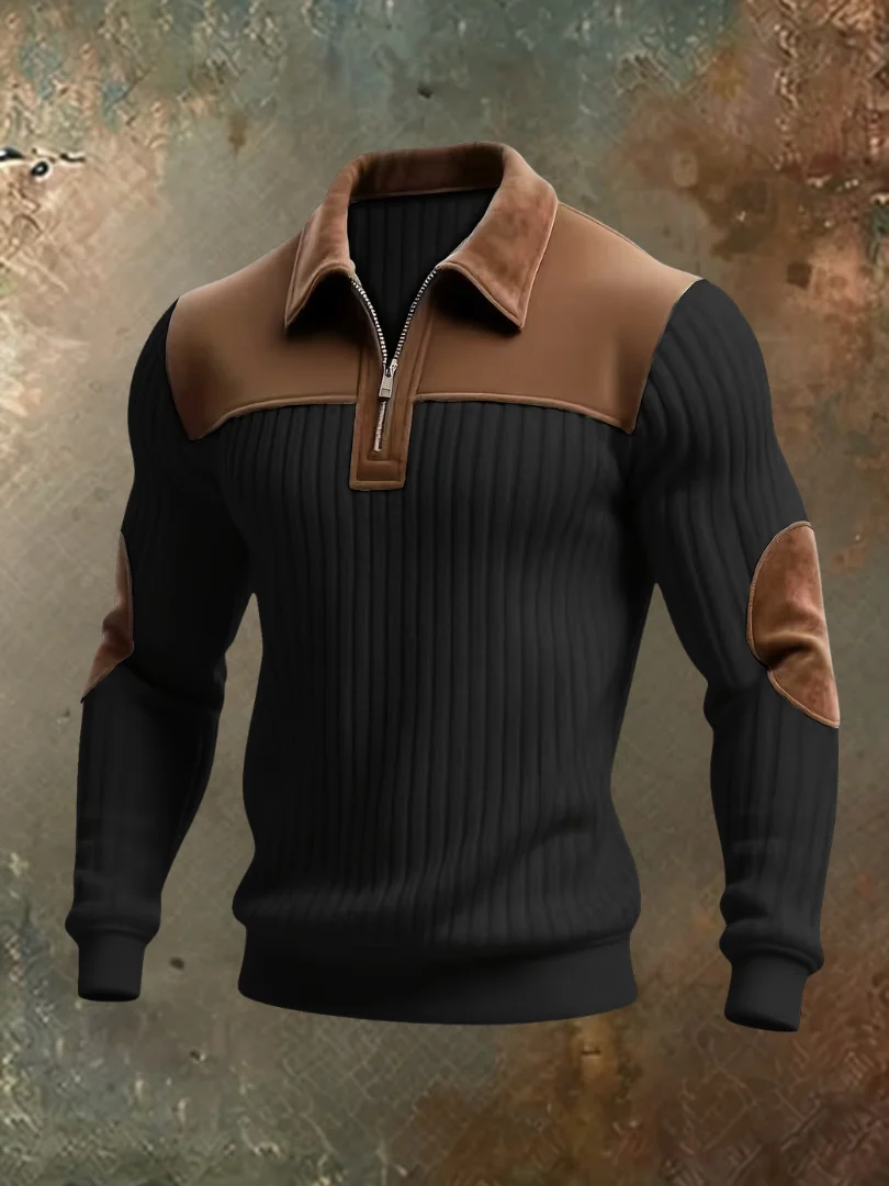 Premium Herren Rippstrick Pullover