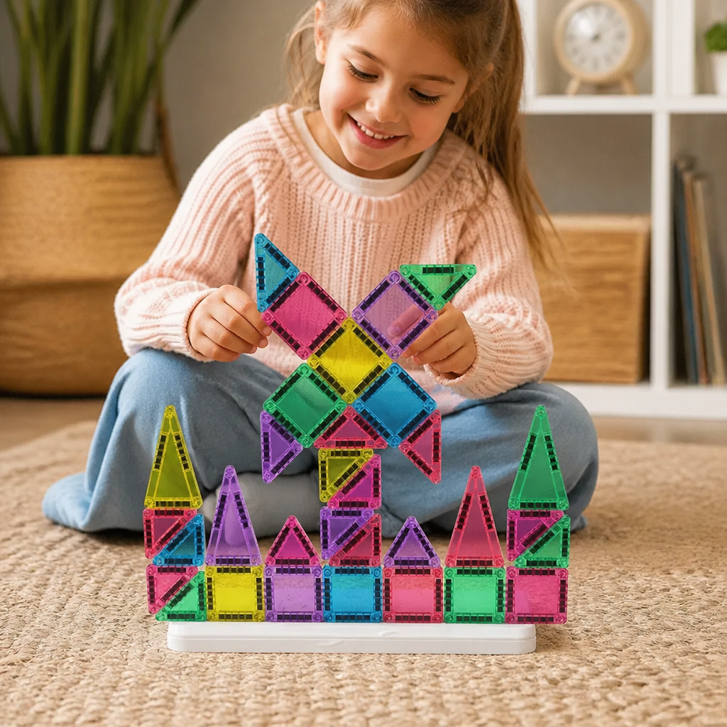Kompakte Magnetfliesen – 40-teiliges Montessori-Reiseset
