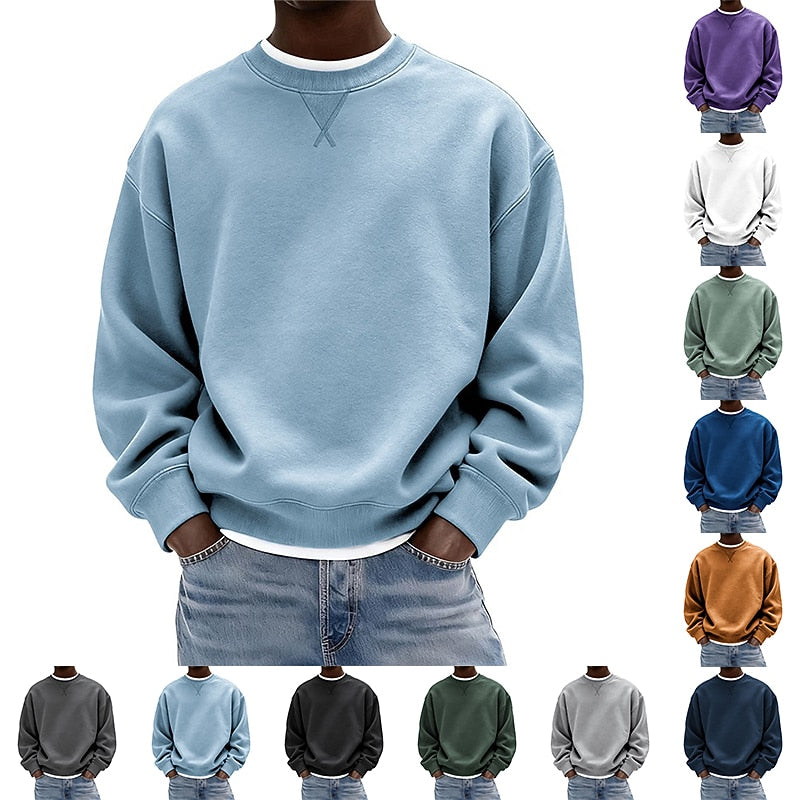 Relaxed Crew Neck Baumwolle Sweatshirt