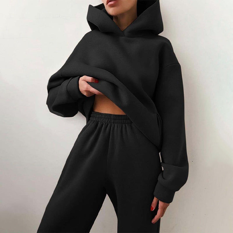 Sweat-Set mit Oversized Hoodie und Gummizughose