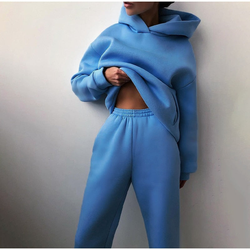 Sweat-Set mit Oversized Hoodie und Gummizughose