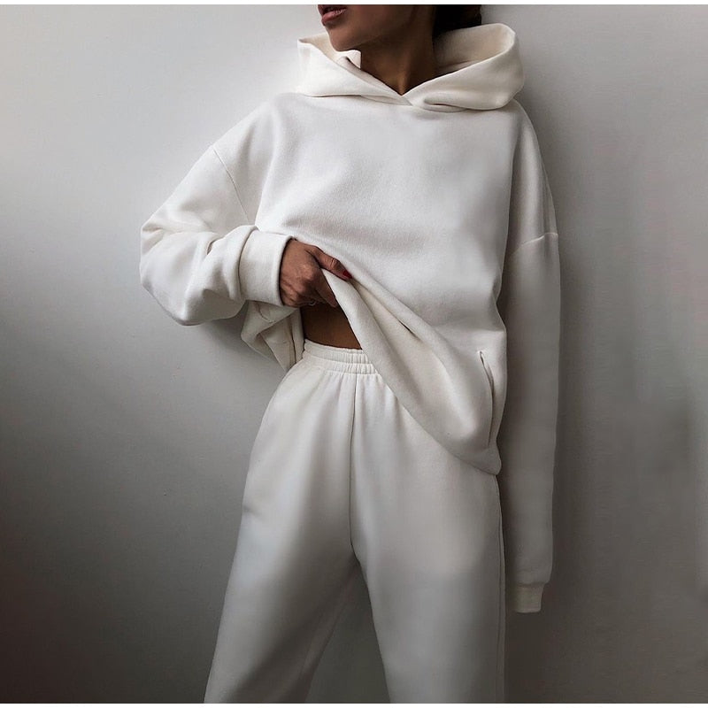 Sweat-Set mit Oversized Hoodie und Gummizughose