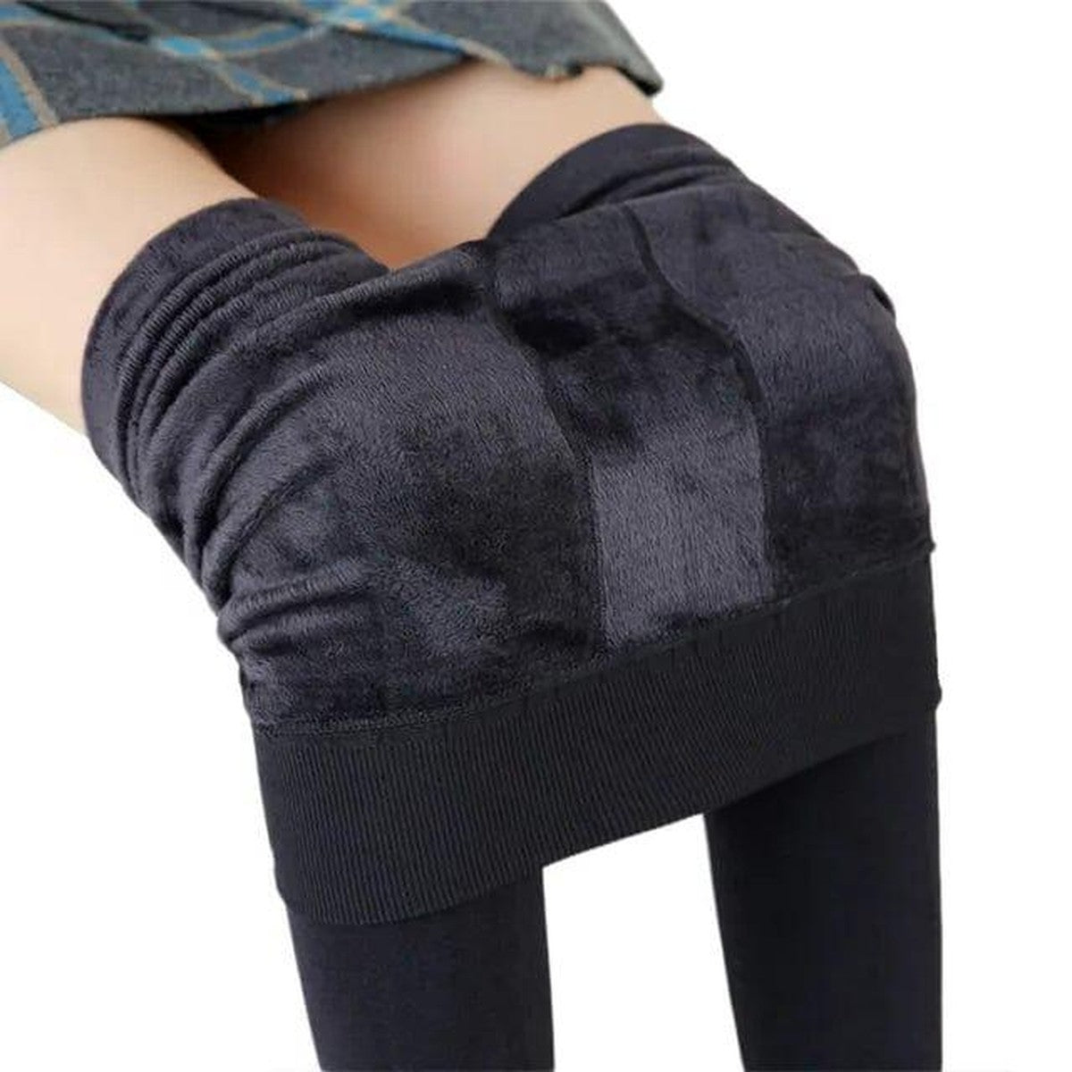Hochgeschnittene thermische Winter-Leggings mit weichem Fleece-Futter für Damen