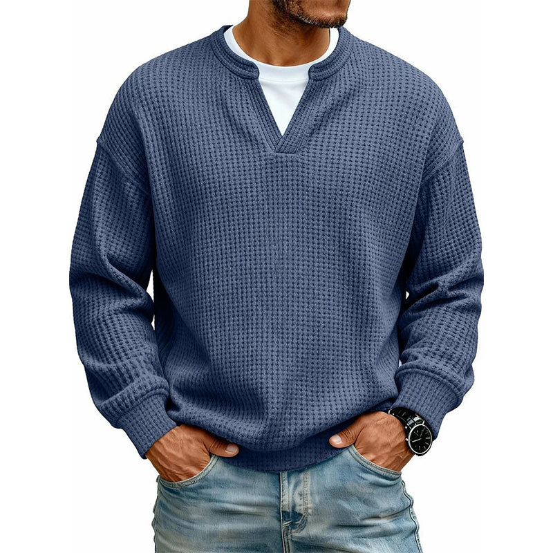 Langarmshirt mit Waffle-Struktur und Doppellagen-Effekt