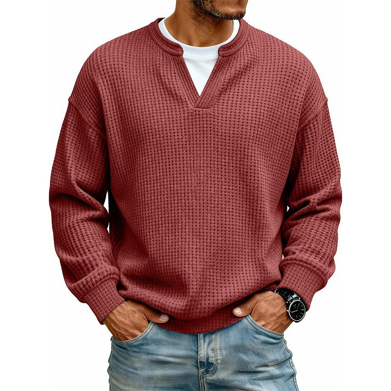 Langarmshirt mit Waffle-Struktur und Doppellagen-Effekt