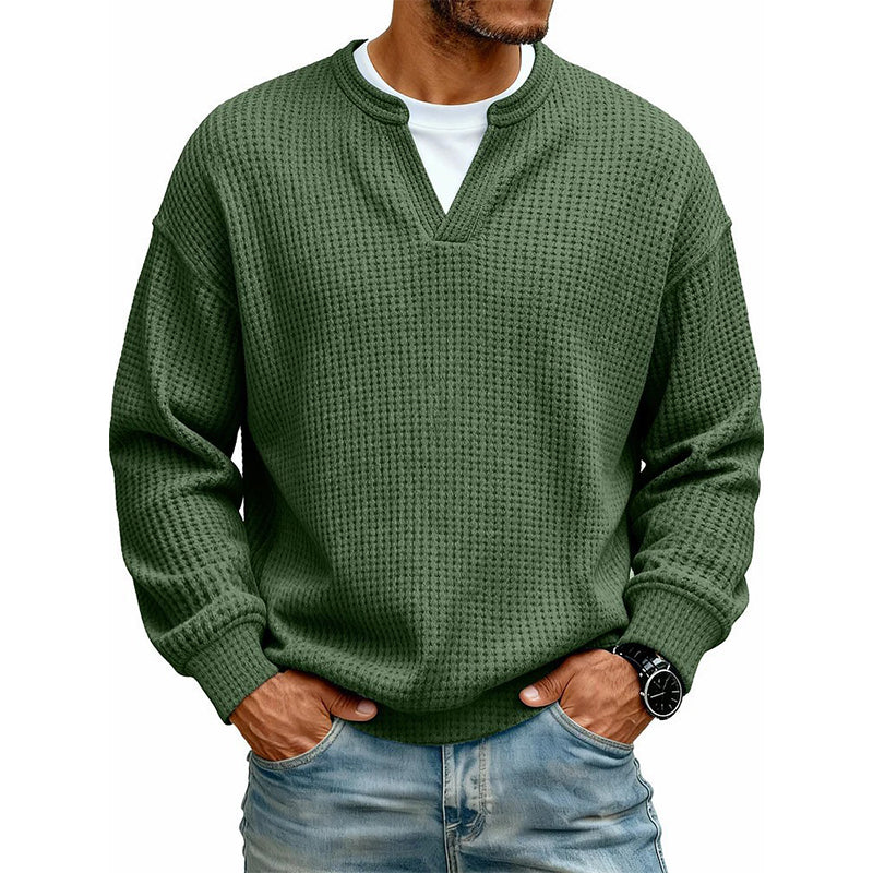 Langarmshirt mit Waffle-Struktur und Doppellagen-Effekt