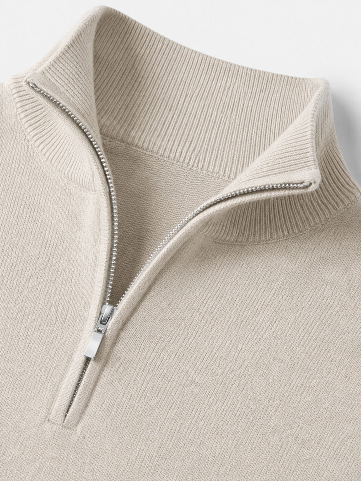 Herren-Pullover aus Merinowolle mit V-Ausschnitt und Reißverschluss-Detail