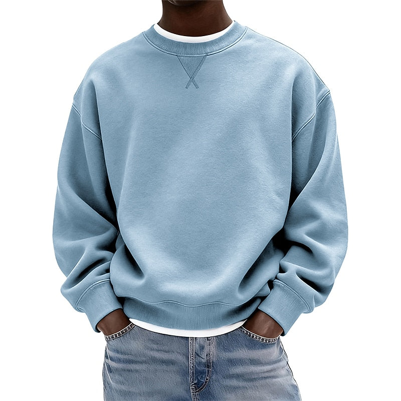 Relaxed Crew Neck Baumwolle Sweatshirt