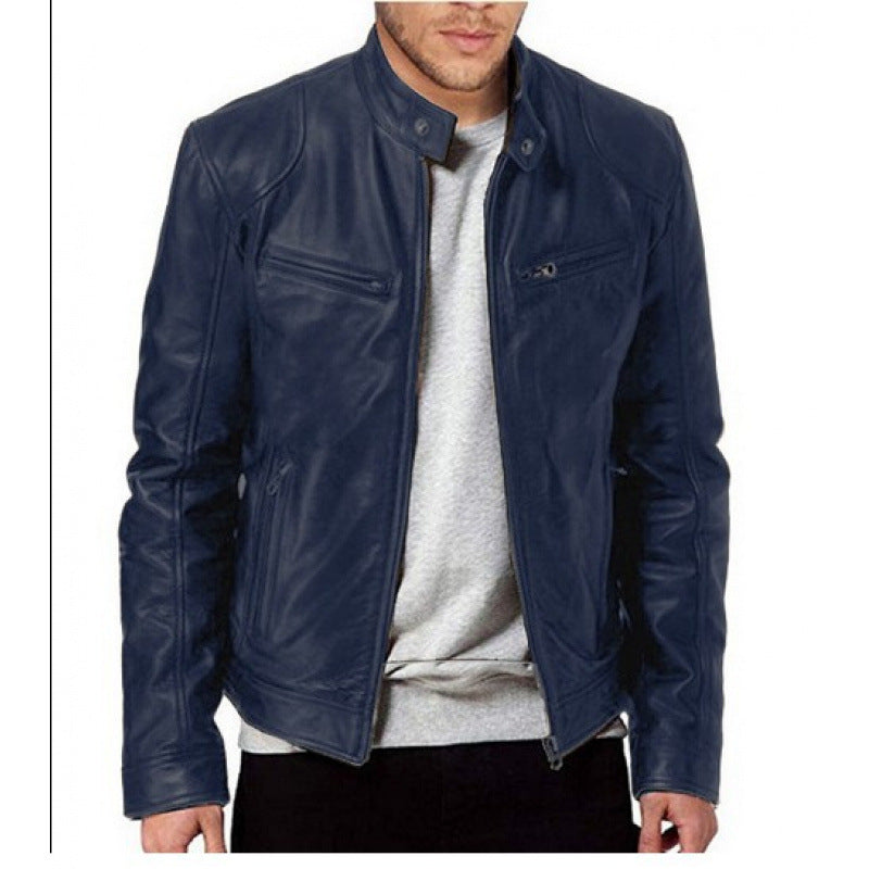 Herren Reißverschluss-Jacke mit Stehkragen und Reißverschlusstaschen
