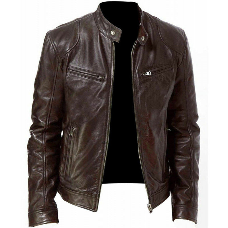 Herren Reißverschluss-Jacke mit Stehkragen und Reißverschlusstaschen