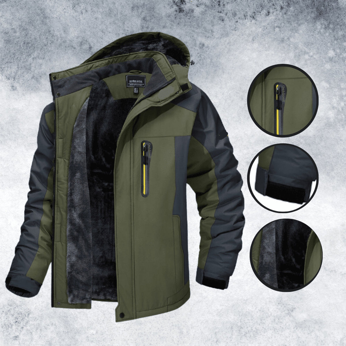 Performance Winterjacke mit wasserdichtem abnehmbarem Futter und Oberstoff