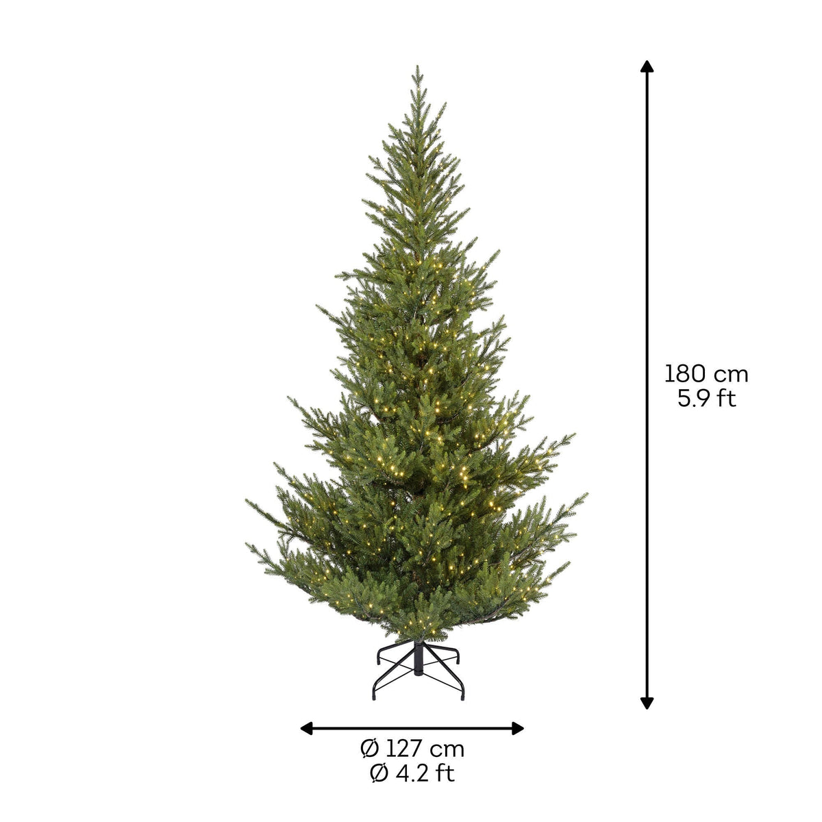 Premium Weihnachtsbaum mit LED – Grün oder verschneit
