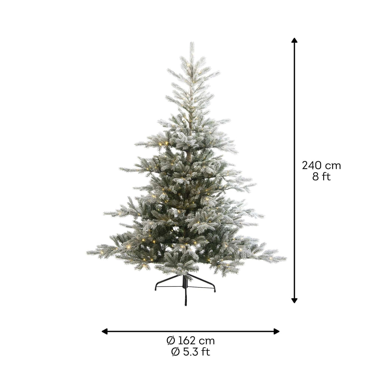 Premium Weihnachtsbaum mit LED – Grün oder verschneit