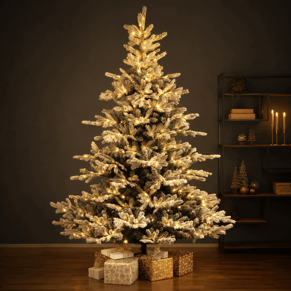 Premium Weihnachtsbaum mit LED – Grün oder verschneit