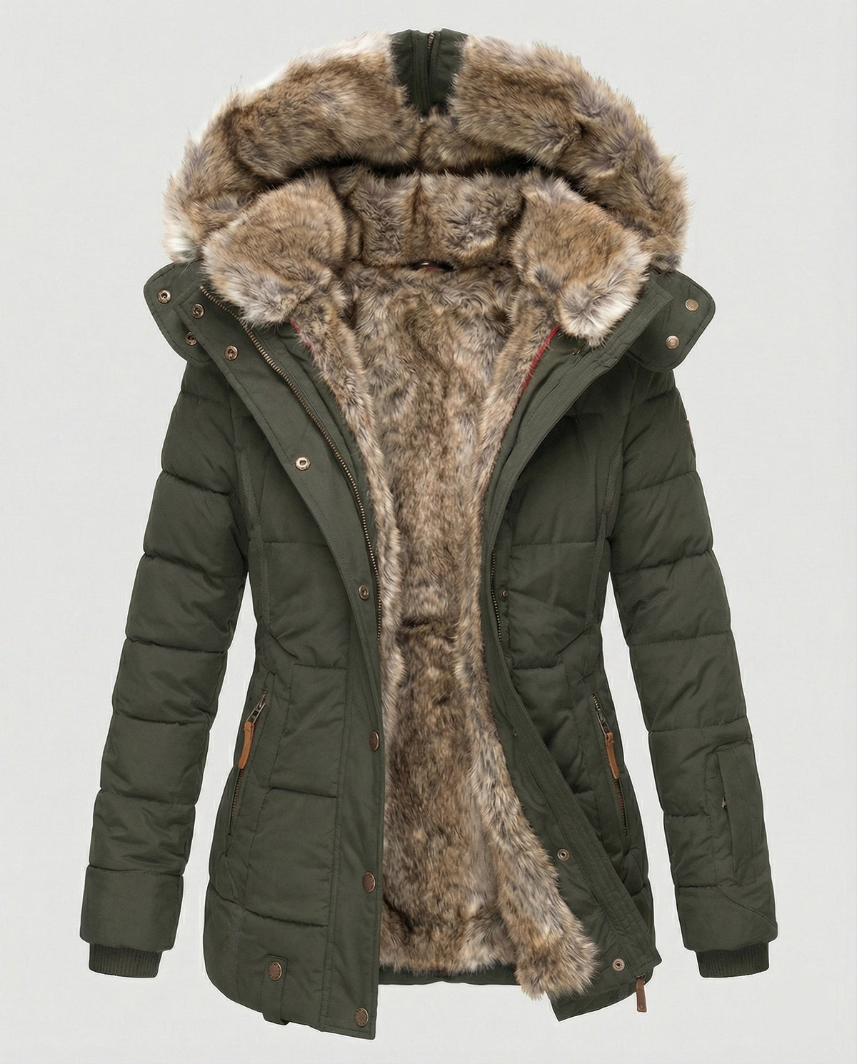 Warme wasserdichte Winterjacke mit Innenfutter und Kapuze