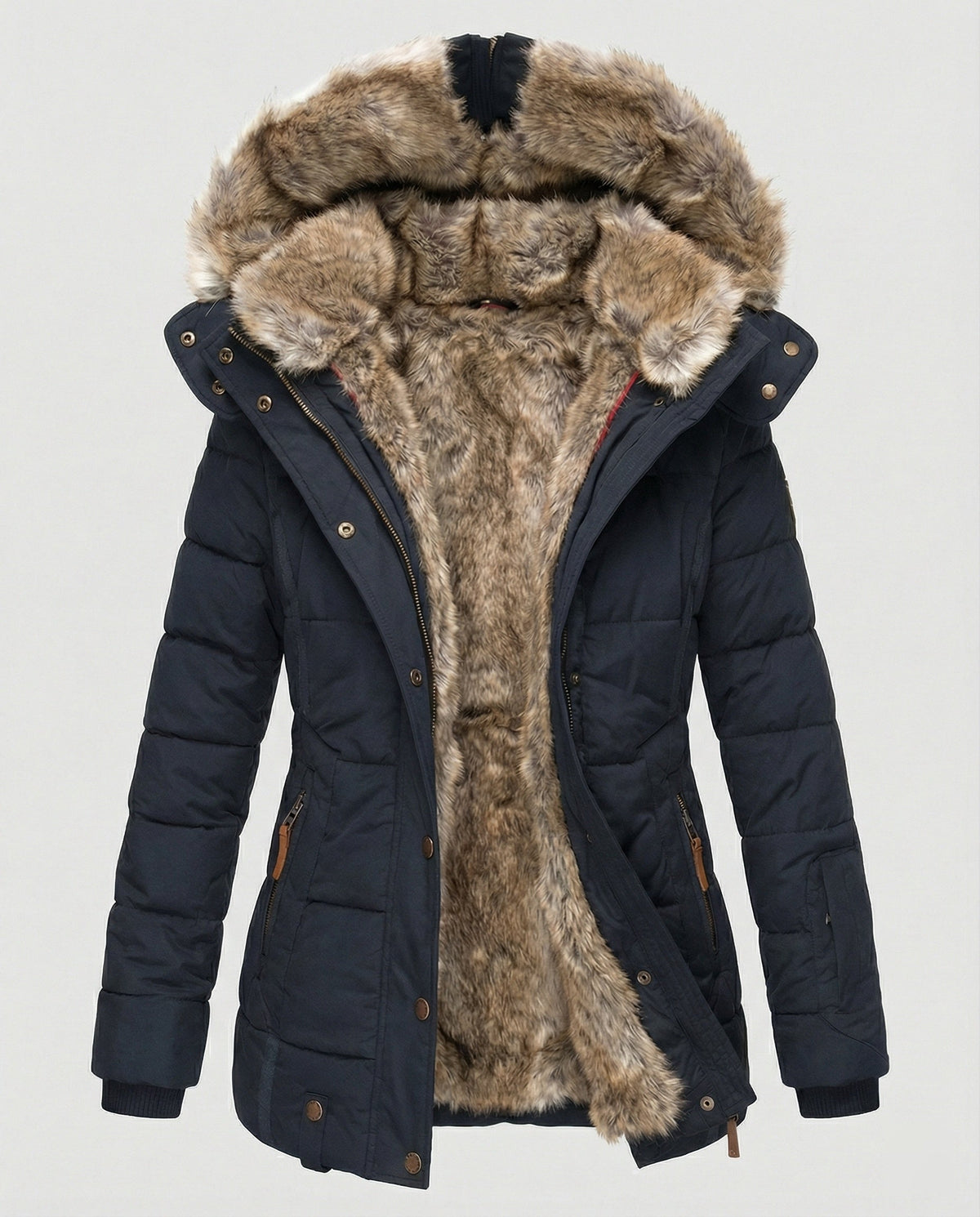 Warme wasserdichte Winterjacke mit Innenfutter und Kapuze