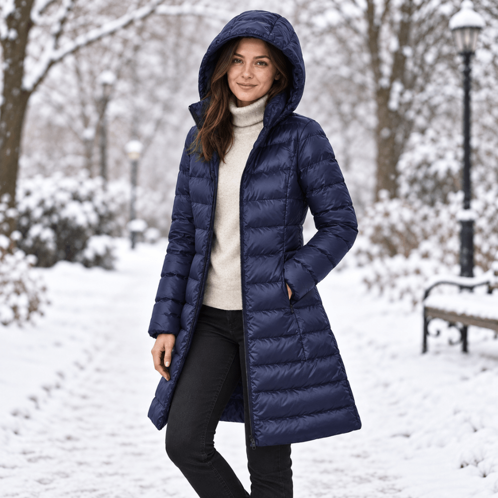 Puffer Coat, leichte faltbare Daunenjacke