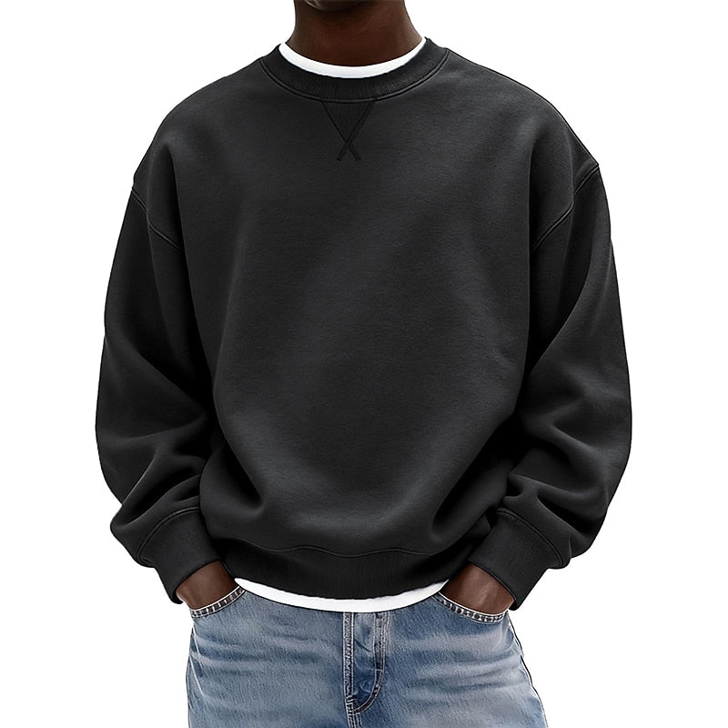 Relaxed Crew Neck Baumwolle Sweatshirt