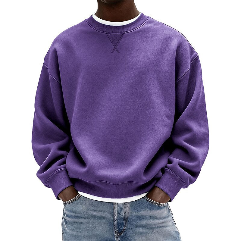 Relaxed Crew Neck Baumwolle Sweatshirt