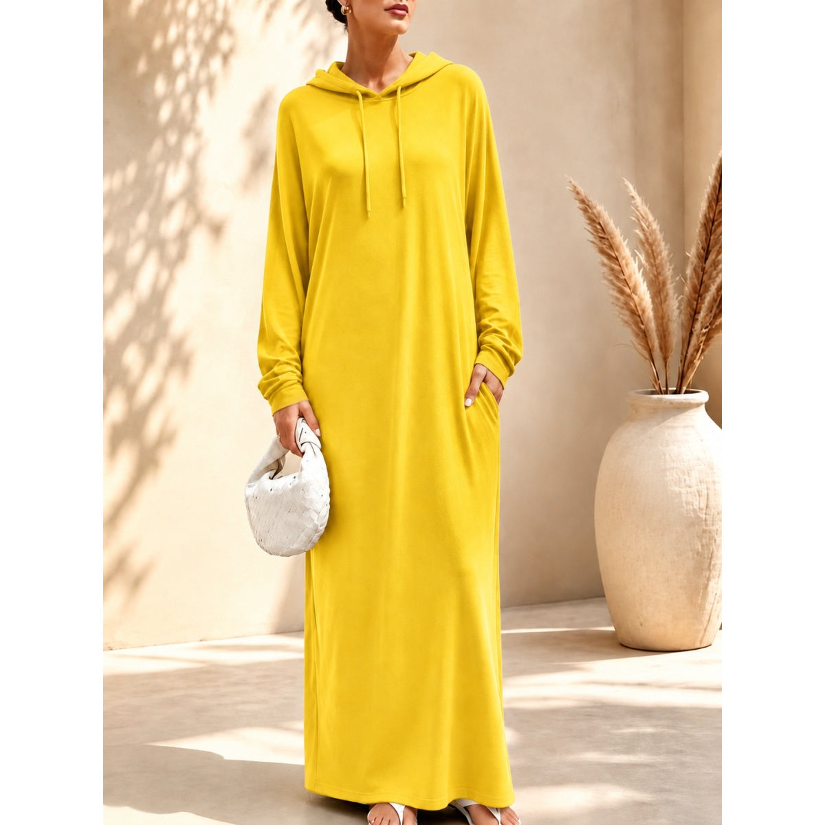 Oversize Maxikleid mit Kapuze für Damen für Herbst & Winter