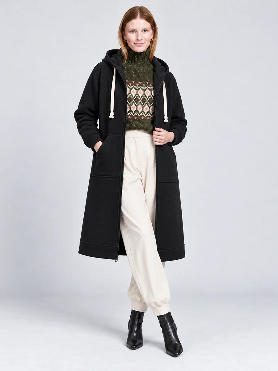 Longline Reißverschluss-Freizeitjacke für Alltags-Layering