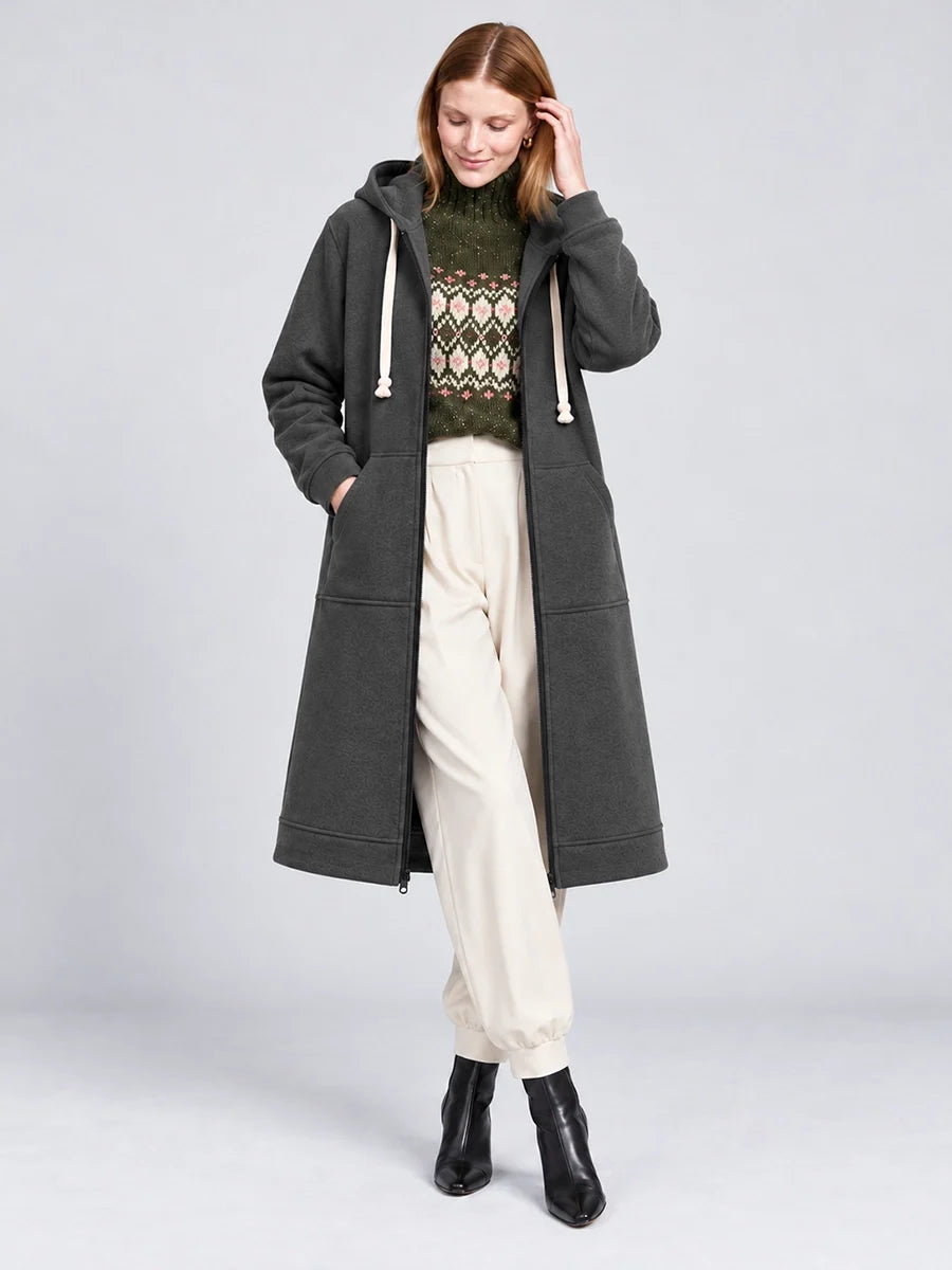 Longline Reißverschluss-Freizeitjacke für Alltags-Layering