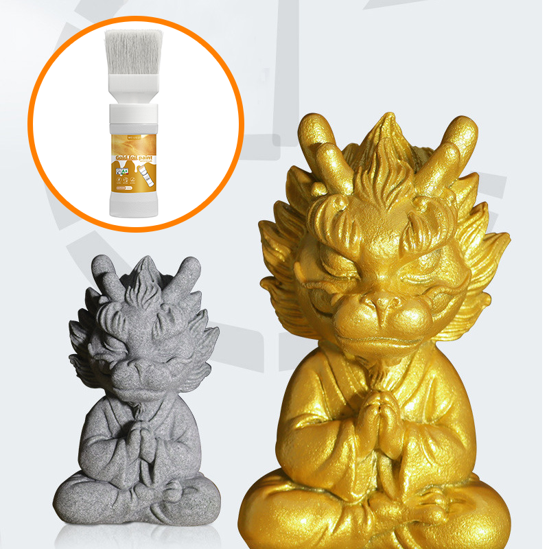Wasserbasierte Metallic-Farbe mit integriertem Pinsel