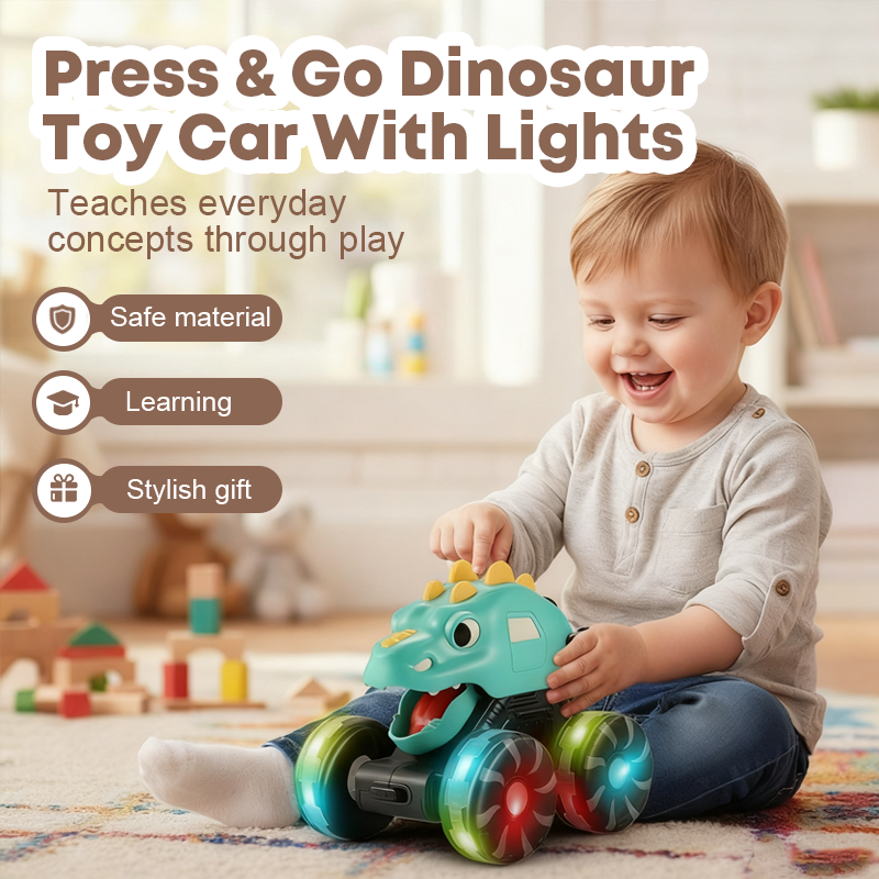 Press & Go Dinosaurier Spielzeugauto mit Lichtern