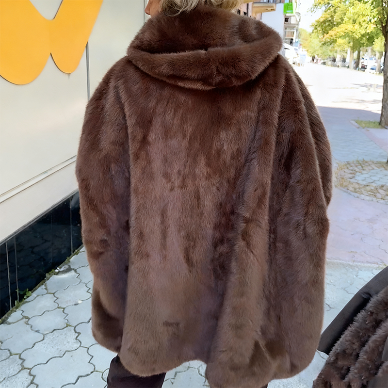 Lässiger Kapuzen-Reißverschluss-Mantel aus Plüsch für Damen - Fleecefutter mit versteckter Tasche