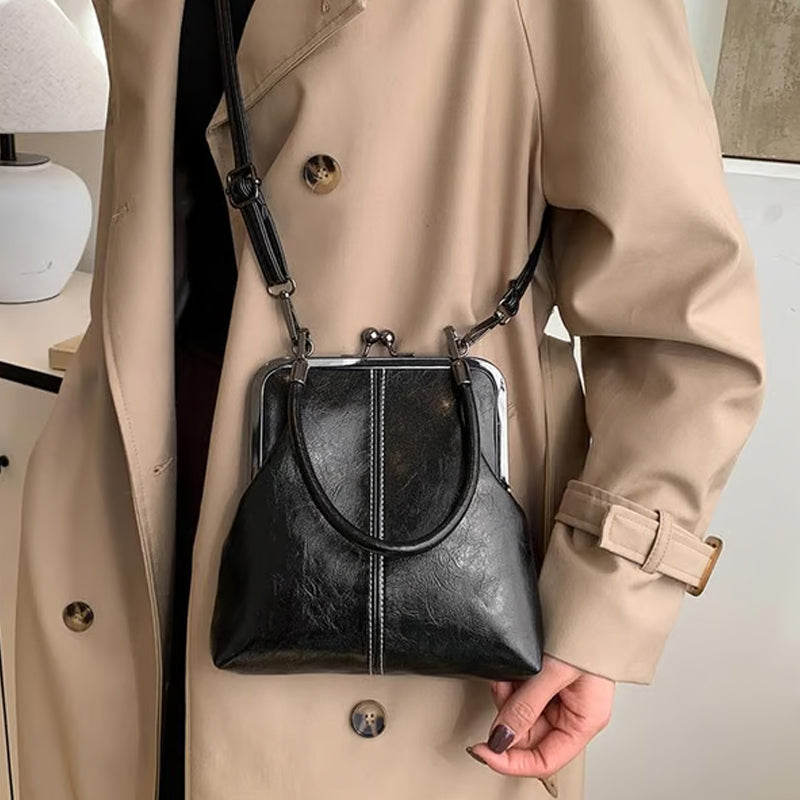 Damen Kiss-Lock Crossbody-Tasche mit Henkel