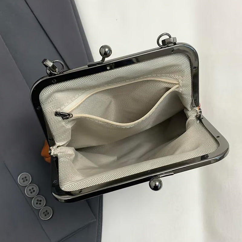 Damen Kiss-Lock Crossbody-Tasche mit Henkel