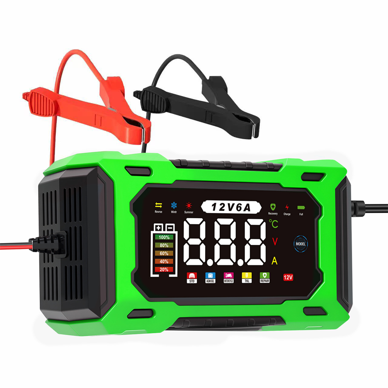 Smart Autobatterieladegerät 12 V 6 A – Impulsreparaturfunktion, LCD-Bildschirm und maximale Sicherheit
