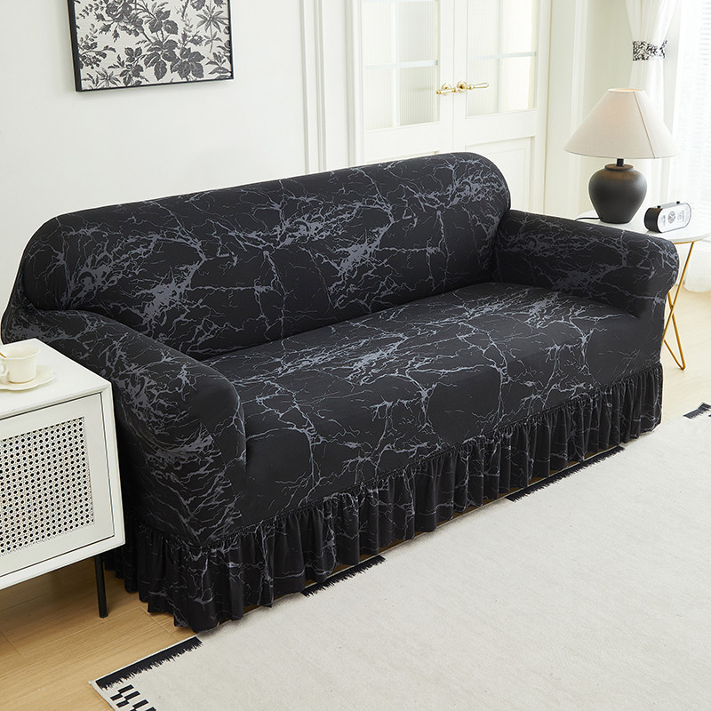 Universal Stretch Fitted Couch Slipcover – Hochelastischer Premium-Stoff, Eleganter Rüschensaum & Komplettes Wohnzimmer-Upgrade – Sofort-Sofa-Makeover in Minuten