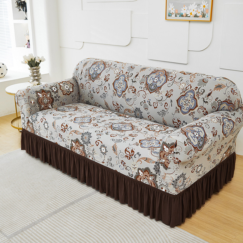 Universal Stretch Fitted Couch Slipcover – Hochelastischer Premium-Stoff, Eleganter Rüschensaum & Komplettes Wohnzimmer-Upgrade – Sofort-Sofa-Makeover in Minuten