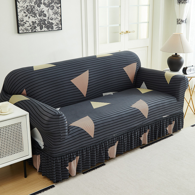 Universal Stretch Fitted Couch Slipcover – Hochelastischer Premium-Stoff, Eleganter Rüschensaum & Komplettes Wohnzimmer-Upgrade – Sofort-Sofa-Makeover in Minuten