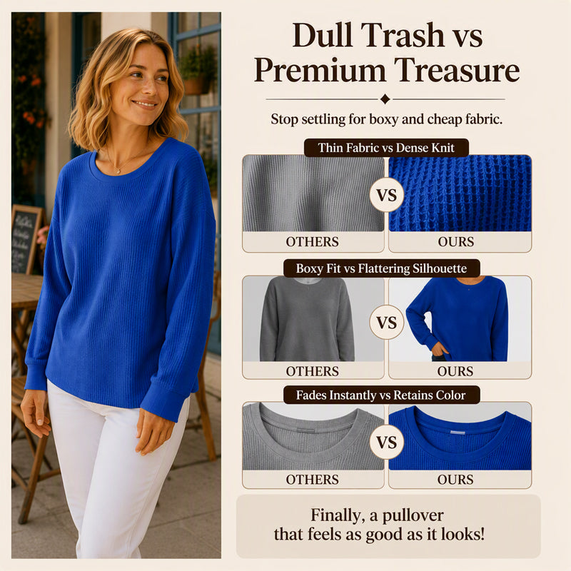 Waffelstruktur-Sweatshirt – Lockere Passform & Klassischer Stil für jeden Casual-Look
