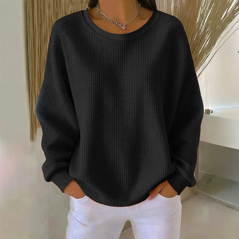 Waffelstruktur-Sweatshirt – Lockere Passform & Klassischer Stil für jeden Casual-Look
