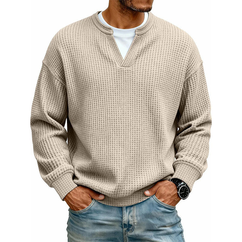 Langarmshirt mit Waffle-Struktur und Doppellagen-Effekt