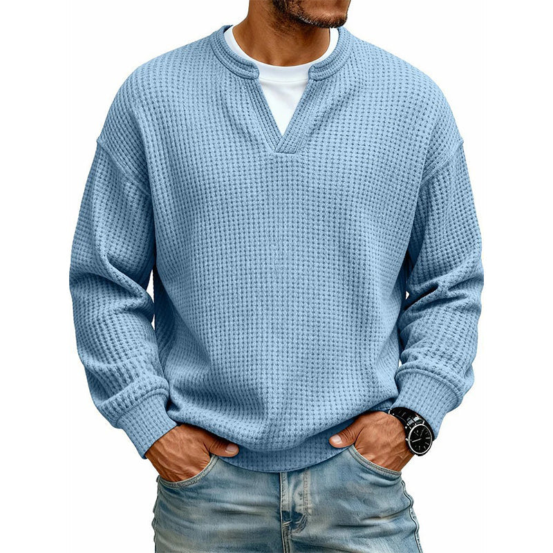 Langarmshirt mit Waffle-Struktur und Doppellagen-Effekt