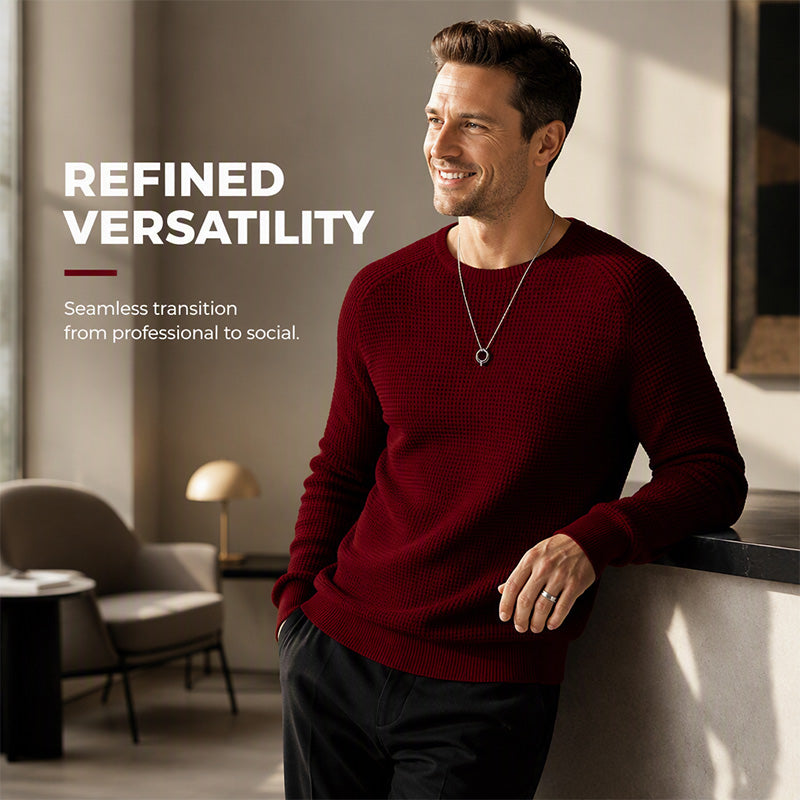 Herren Modern Waffle Knit Pullover