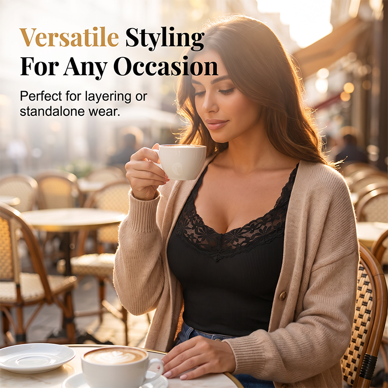 Figurbetonendes Camisole mit zartem Spitzensaum