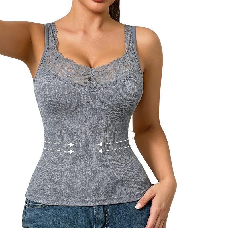 Figurbetonendes Camisole mit zartem Spitzensaum