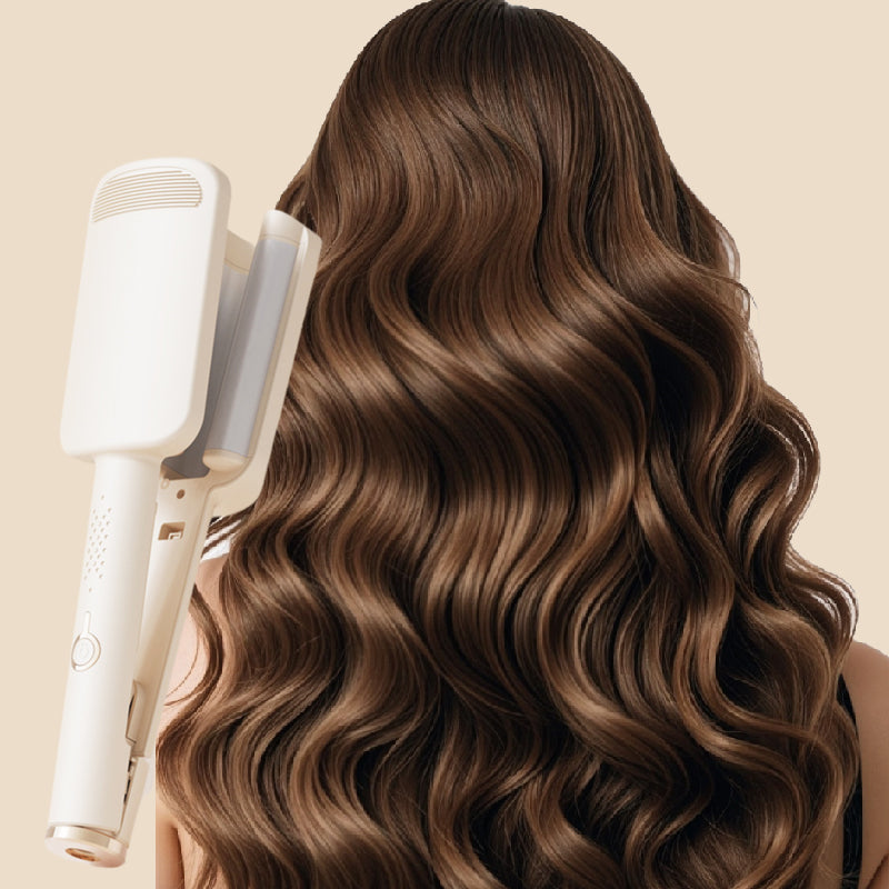 32 mm Wellenlockenstab – große federnde Locken, 4 einstellbare Temperaturstufen und negative Ionen-Behandlung – Salon-Styling zu Hause