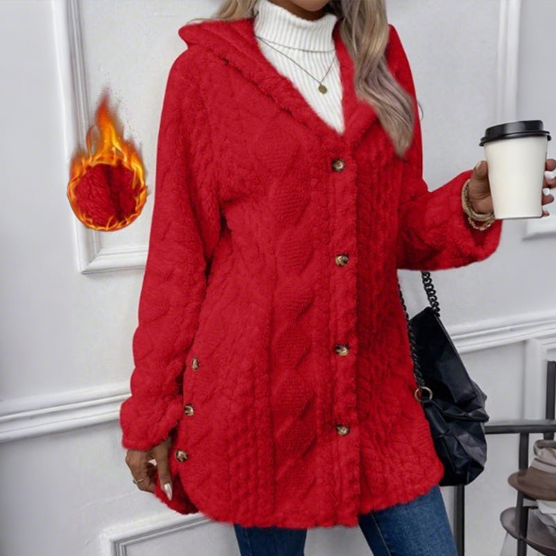 Kapuzenjacke mit Knopfleiste für Damen