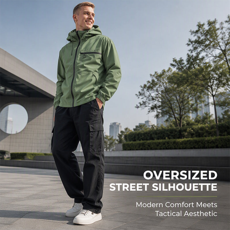 Herren Wasserdichte Oversized Kapuzenjacke für jedes Wetter